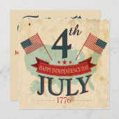 アメリカの7月4日パーティの招待状 招待状 (正面/裏面)