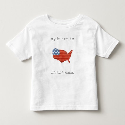 アメリカの|は米国の地図に私のハートあります トドラーTシャツ (正面)