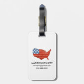 アメリカの|は米国の地図に私のハートあります ラゲッジタグ (裏面縦)