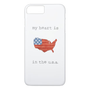 アメリカの は米国の地図に私のハートあります iPhone 8 PLUS/7 PLUSケース