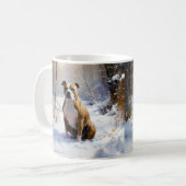 アメリカの(犬)スタッフォードがそれを雪のクリスマスに許す コーヒーマグカップ (正面左)