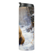 アメリカの(犬)スタッフォードがそれを雪のクリスマスに許す タンブラー (回転右)