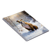 アメリカの(犬)スタッフォードがそれを雪のクリスマスに許す ノートブック (右側)