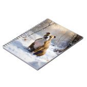 アメリカの(犬)スタッフォードがそれを雪のクリスマスに許す ノートブック (左側)