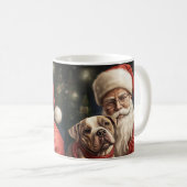 アメリカの(犬)スタッフォードとサンタクロースのクリスマス コーヒーマグカップ (正面右)