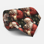 アメリカの(犬)スタッフォードとサンタクロースのクリスマス ネクタイ (ロール)