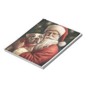 アメリカの（犬）スタッフォードとサンタクロースのクリスマス ノートパッド (回転)