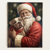 アメリカの(犬)スタッフォードとサンタクロースのクリスマス プランナー手帳 (正面)