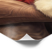 アメリカの（犬）スタッフォードとサンタクロースのクリスマス ポスター (コーナー)