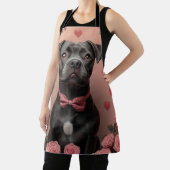 アメリカの(犬)スタッフォードとバラ – バレンタインデー エプロン (インサイチュ)