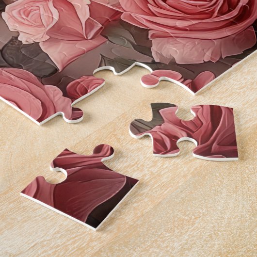 アメリカの(犬)スタッフォードとバラ – バレンタインデー ジグソーパズル (側面)