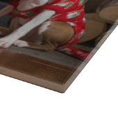 アメリカの(犬)スタッフォードバイザ暖炉クリスマス カッティングボード (角)