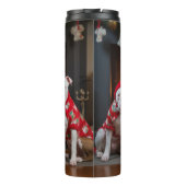 アメリカの(犬)スタッフォードバイザ暖炉クリスマス タンブラー (裏面)