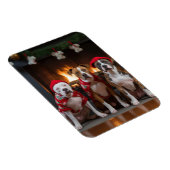 アメリカの（犬）スタッフォードバイザ暖炉クリスマス マグネット (右側)