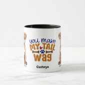 アメリカの(犬)スタッフォード子犬あなたが私の尾を泣かせる マグカップ (中央)