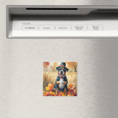 アメリカの（犬）スタッフォード紅葉 マグネット (インサイチュ (食洗機))