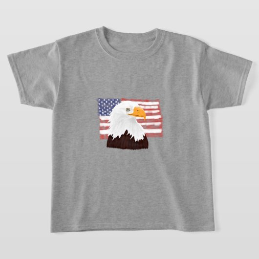 アメリカのBald EagleとFlag – 透明。 Tシャツ (レイダウン)