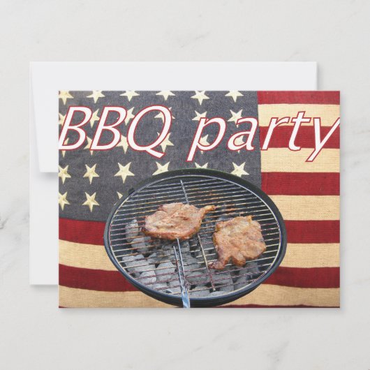 アメリカのBBQパーティー 招待状 (正面)