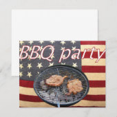 アメリカのBBQパーティー 招待状 (正面/裏面)