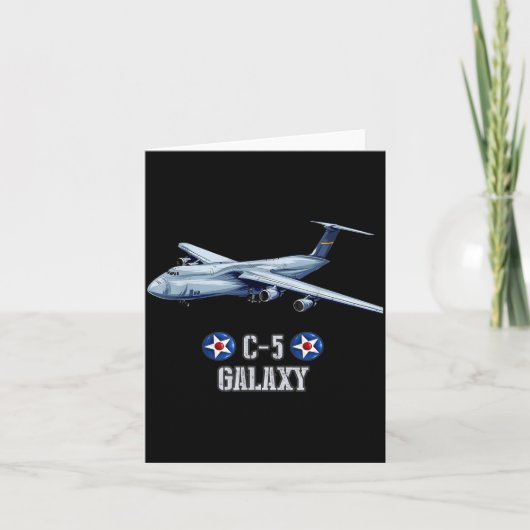 アメリカのC-5 ギャラクシー軍用輸送機 カード (正面)