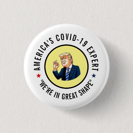 アメリカのCovid-19専門家 缶バッジ (正面)