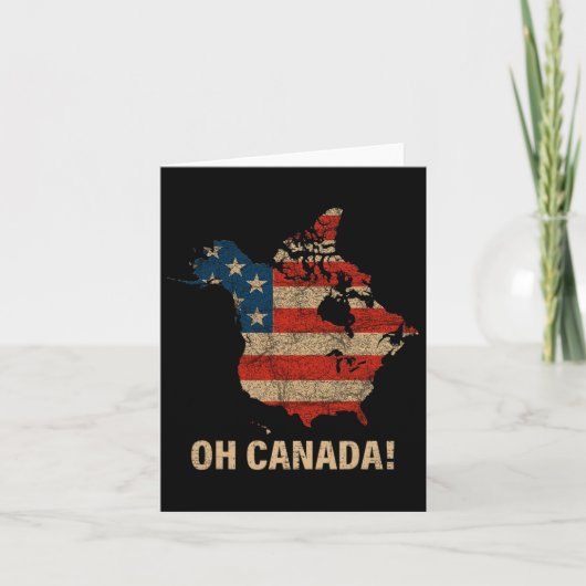 アメリカのOh Canada Shirt Map おもしろい Of Usa Trump 2025 4 カード (正面)