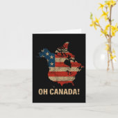 アメリカのOh Canada Shirt Map おもしろい Of Usa Trump 2025 4 カード (黄色い花)