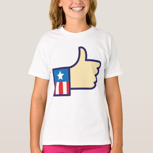 アメリカのTシャツは星とストライプが親指を立てる Tシャツ (正面)