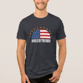 アメリカはあなたの王国ではない – 反乱 トライブレンドTシャツ (正面)
