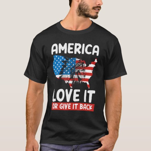 アメリカはそれを愛する与えか戻る先住民アメリカ Tシャツ (正面)