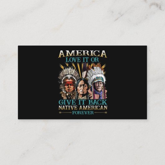 アメリカはそれを愛する与えか、またはバック先住民アメリカ40 名刺 (裏面)