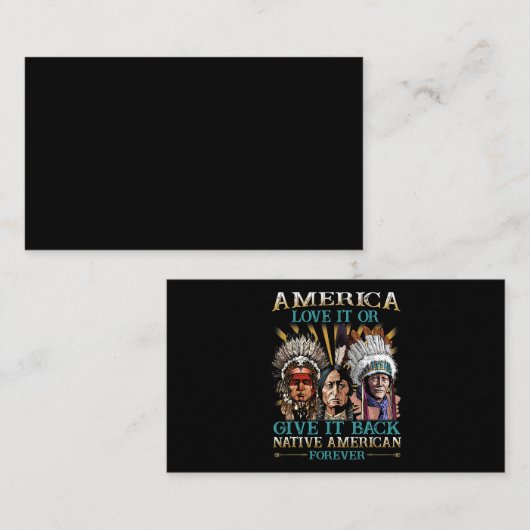 アメリカはそれを愛する与えか、またはバック先住民アメリカ40 名刺 (正面/裏面)