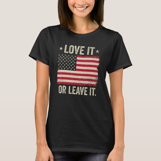 アメリカはそれを愛する離れかアメリカ国旗 Tシャツ (正面)