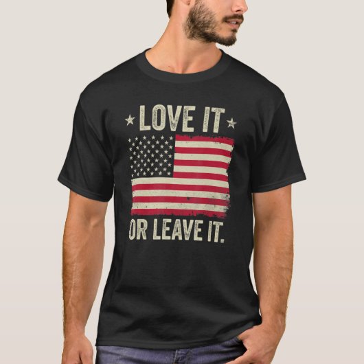 アメリカはそれを愛する離れかアメリカ国旗 Tシャツ (正面)