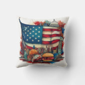 アメリカはっきりした国旗の枕 – アメリカ合衆国の象徴的なデザイン クッション (裏面)