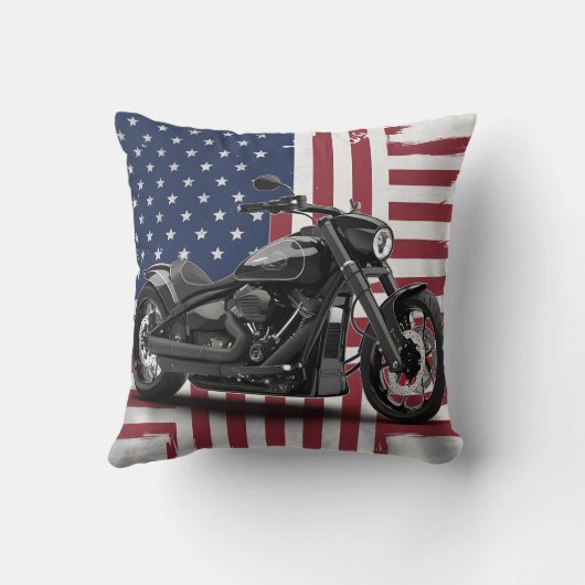 アメリカはっきりした国旗の背景を背景にしたオートバイ クッション (裏面)