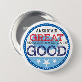 アメリカはアメリカがよいので素晴らしいです 缶バッジ (正面&裏面)