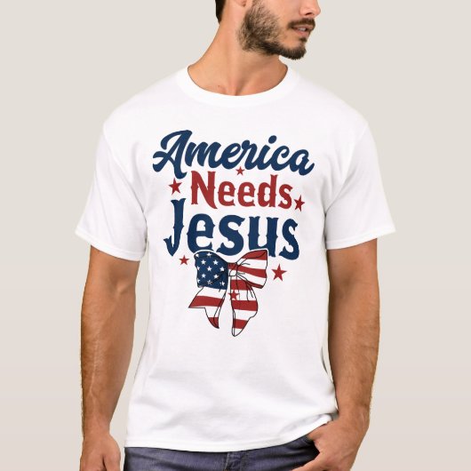 アメリカはイエスを必要としている Tシャツ (正面)