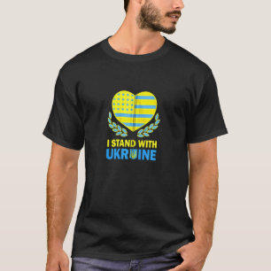 アメリカはウクライナのアメリカ国旗Ukrと共に立つ Tシャツ