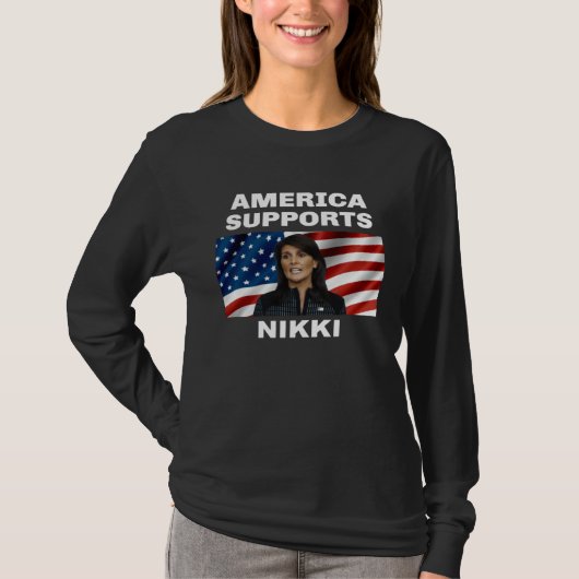 アメリカはニッキーヘイリーを支持する Tシャツ (正面)