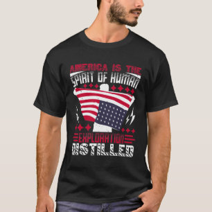 アメリカは人間の探鉱の精神 Tシャツ