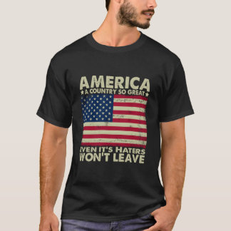 アメリカは偉大な国+その信者すら離れない Tシャツ