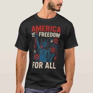アメリカは全ての人々の自由である – 愛国的平等 Tシャツ
