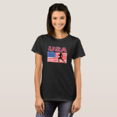 アメリカは夏の陸上ゲームを大好きアメリカのFl Tシャツ (正面フル)