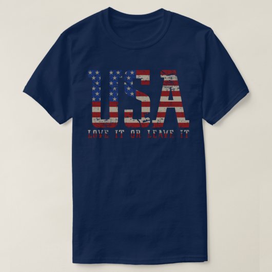 アメリカは好きか離れら Tシャツ (デザイン正面)