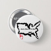 アメリカは彼女のブッシュ2008年を離れて剃ります 缶バッジ (正面&裏面)