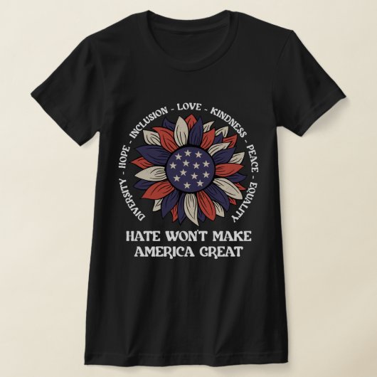 アメリカは憎まれても成り立たない素晴らし Tシャツ (レイダウン)