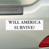 アメリカは生き延びますか。 バンパーステッカー (車上)