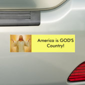 アメリカは神の国です! バンパーステッカー (車上)