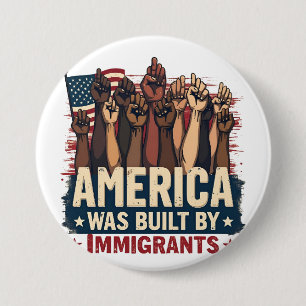 アメリカは移民のトランプ民主党によって建てられた 缶バッジ